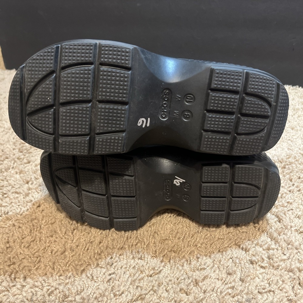Crocs Stomp Fisherman Platform Sandals Black  Women's 10 Men's 8 Chunky - Picture 4 of 8